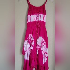 Women's beach vacatio hola pink dress